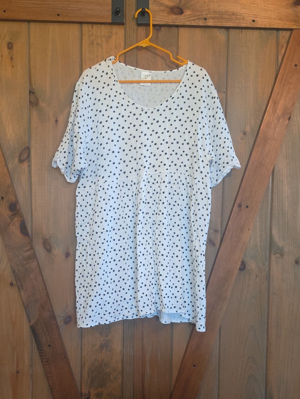 White Polka Dot Babydoll Tunic Top/dress